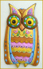 Painted Metal Owl Wall Hanging - Decorative Wall Art - Owl Decor -Haitian Art
